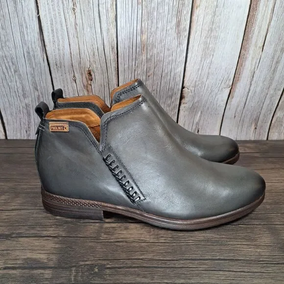 Pikolinos Ordino Lead Gray Ankle Boots Women's Sz 10.5-11 EU41 (NWOB)